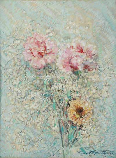 Gino Romiti (livorno 1881-1967)fiori, 1955