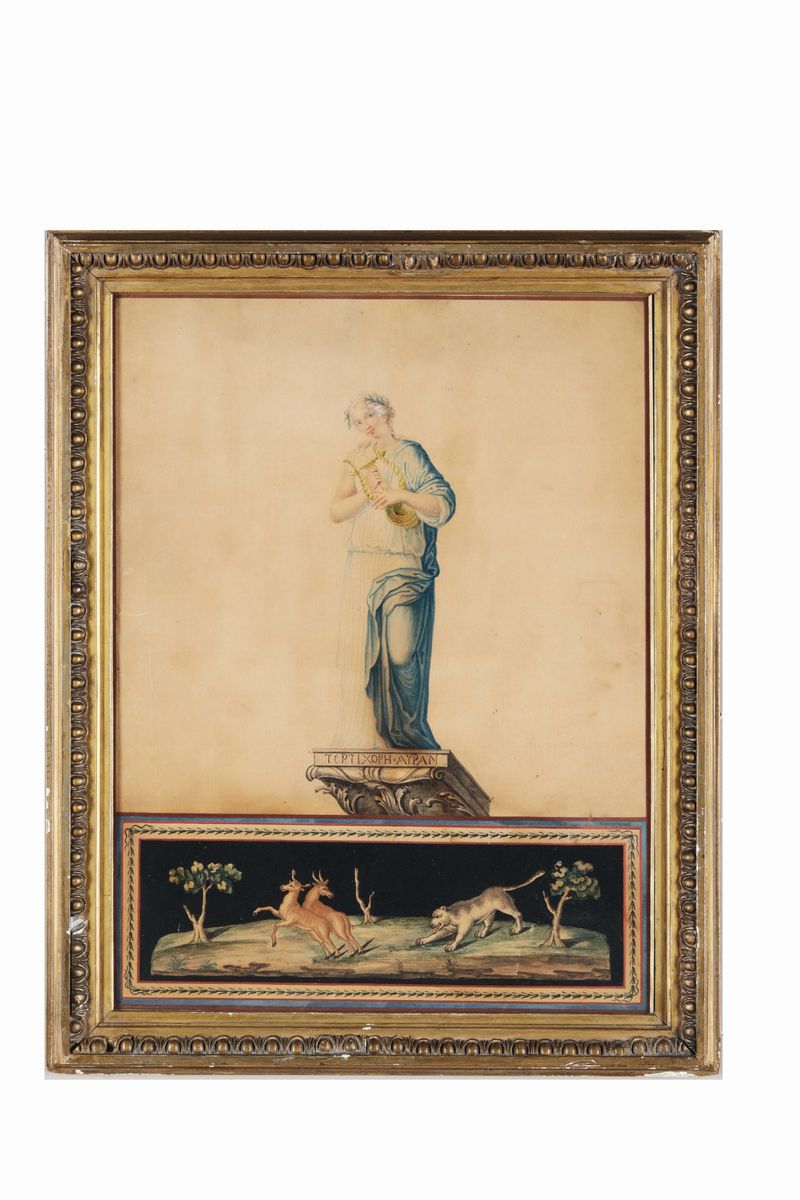Pittore del XVIII-XIX Secolofigure Classiche con Cetra