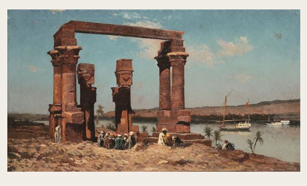 Achille Vertunni (1826 - 1897) Lungo il Nilo