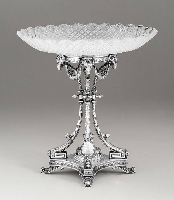 Centrotavola in argento, bollo di Odessa per gli oggetti di importazione, fine XIX secolo