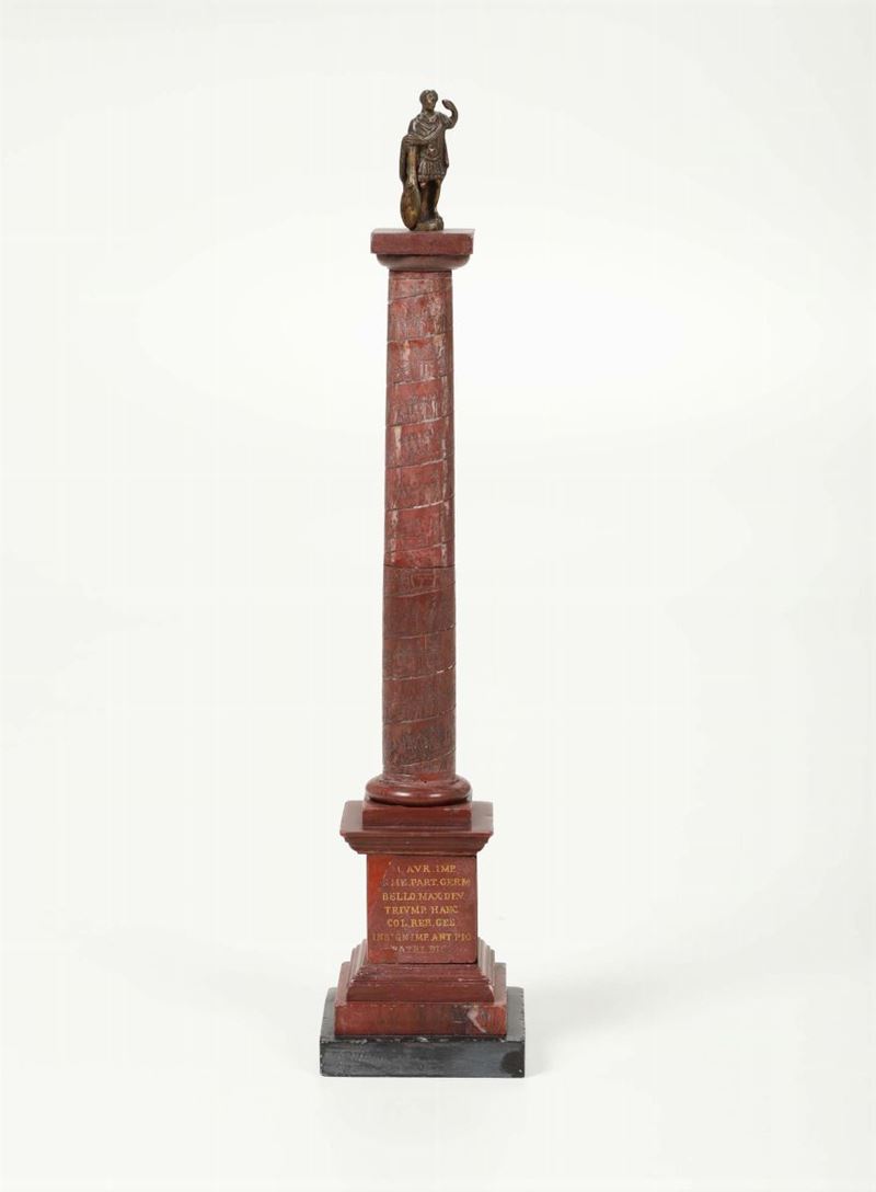 Colonna Traiana in marmo rosso antico, XIX secolo  - Auction Artworks and Furnishings - Cambi Casa d'Aste