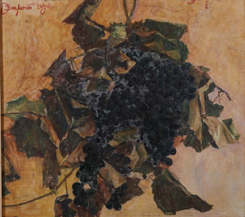 Domingo Saporiti (1893 - 1966) Natura morta con uva  - Asta Dipinti del XIX e XX Secolo - Cambi Casa d'Aste