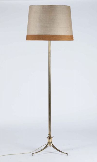 Lampada da Terra in Metallo Dorato, XX Secolo