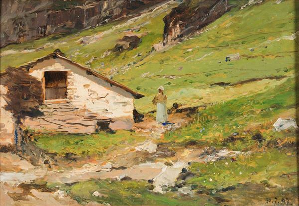 Lorenzo Delleani (1840-1908) Contadina in montagna, 1997