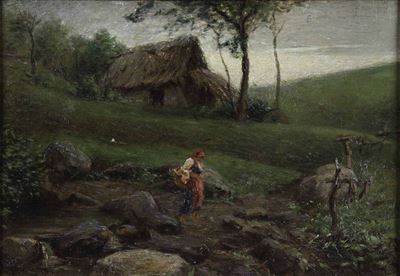 Achille Tominetti (1848-1917)paesaggio Montano