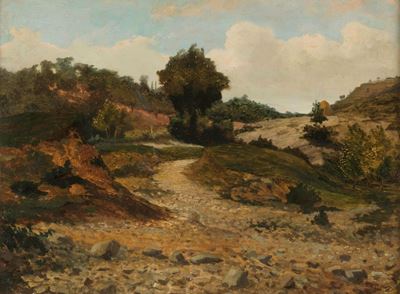 Ernesto Rayper (genova 1840 - Gameragna di Stella 1873)paesaggio