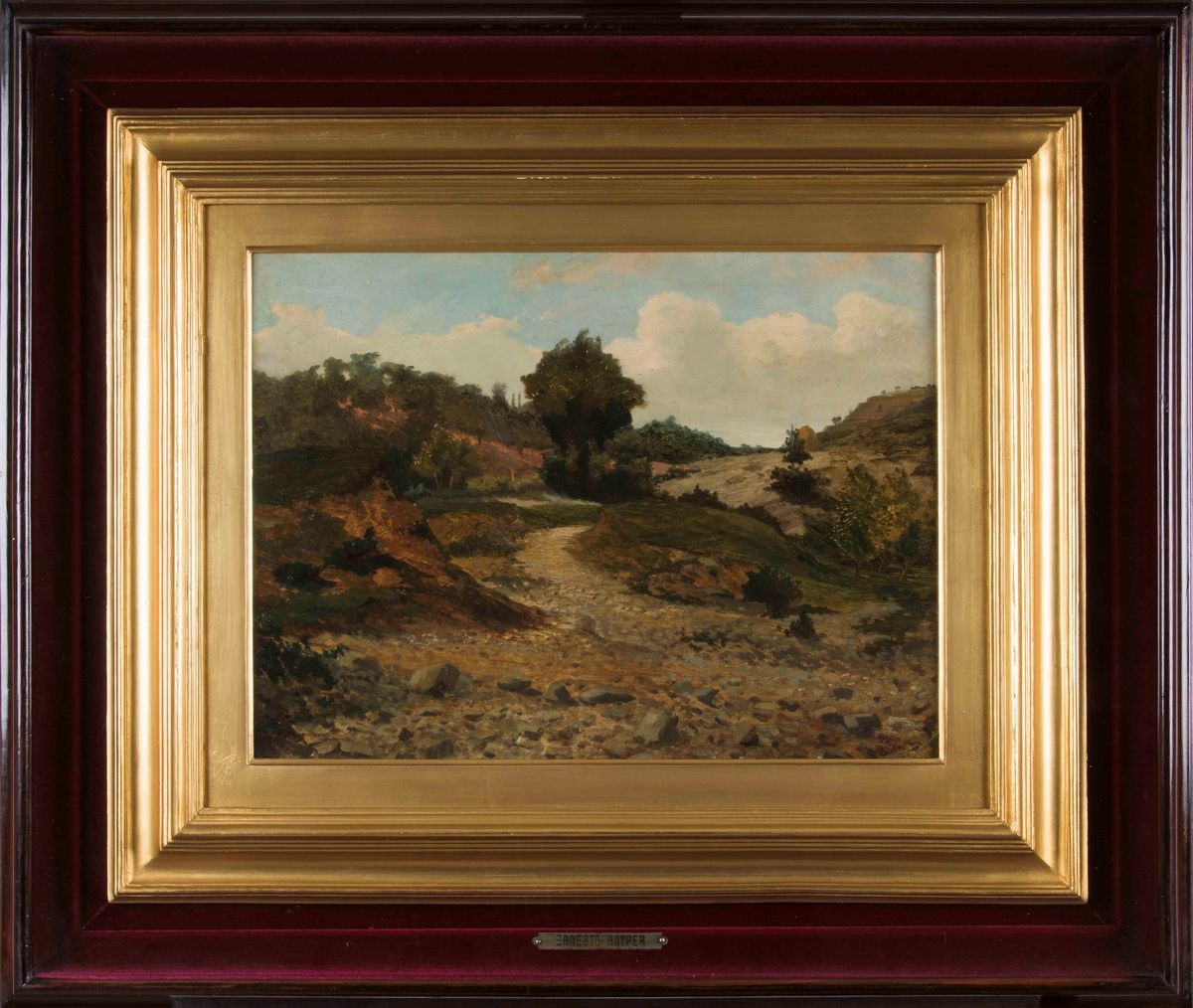 Ernesto Rayper (genova 1840 - Gameragna di Stella 1873)paesaggio