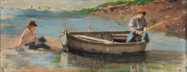 Antonio Varni (1841-1908) Scena di pesca