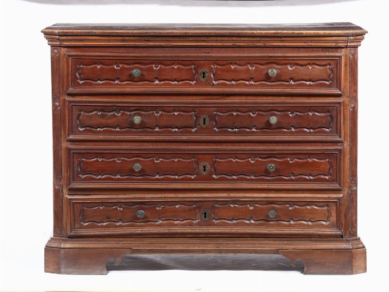 Comò in legno Luigi XIV (resaturato)  - Auction Furniture - Cambi Casa d'Aste