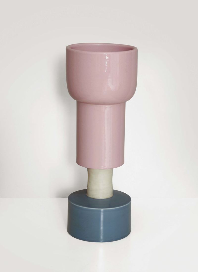 Ettore Sottsass, an enamelled ceramic vase. Original signature. Numbered 2/10. 1982 10-piece edition for Il Sestante, based on a model from 1959. Bitossi Prod., Italy, 1982  - Auction Fine Design - Cambi Casa d'Aste