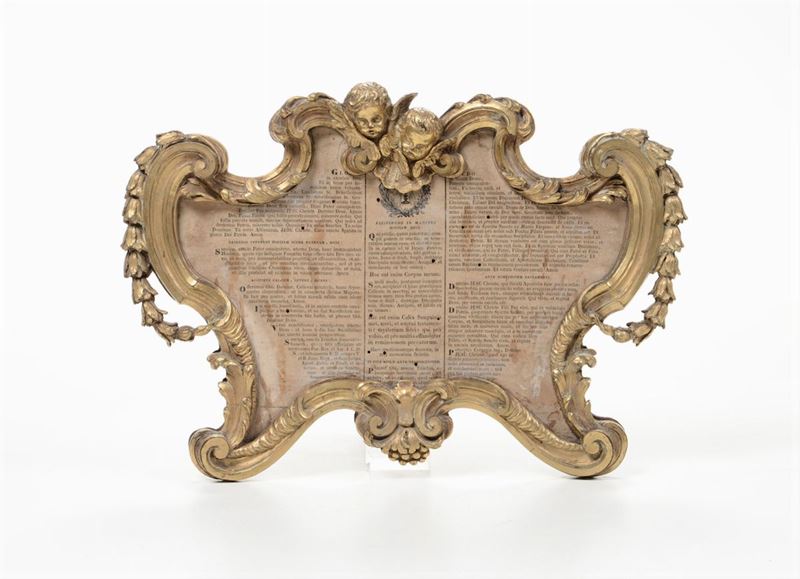 Elemento di cartagloria in bronzo dorato. XIX secolo  - Auction Fine Art - I - Cambi Casa d'Aste