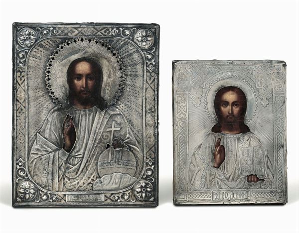 Two icons depicting Christ Pantocrator, Moscow, 1870s