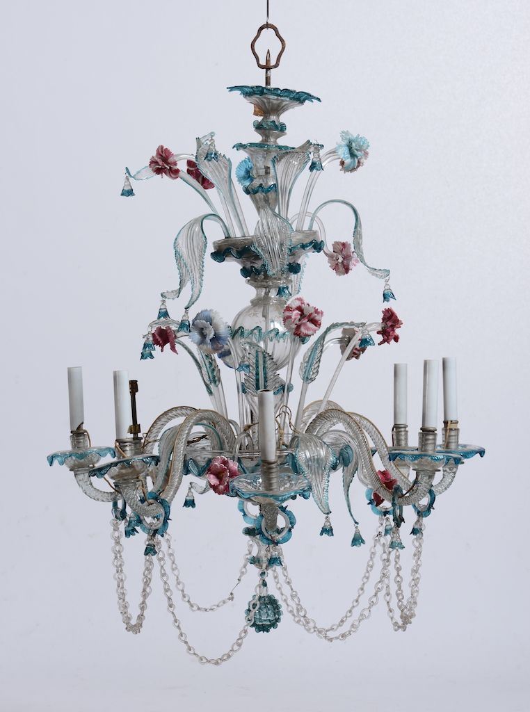 Grande lampadario in vetro Murano, XX secolo  - Auction Ceramics Timed Auction - III - Cambi Casa d'Aste