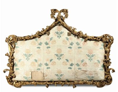 Testata di Letto in Legno Intagliato e Dorato, XIX Secolo