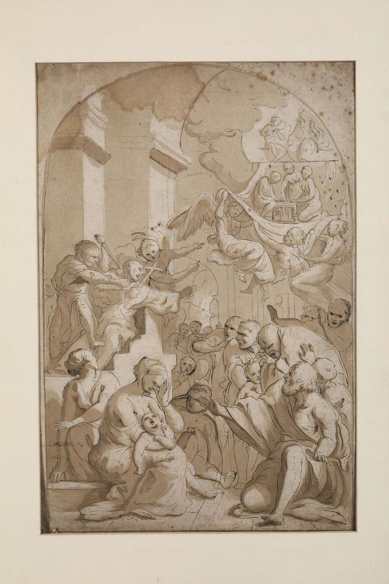 Andrea Sacchi (1599 - 1661) Scena di martirio  - Asta Asta a Tempo Dipinti e Disegni - I - Cambi Casa d'Aste