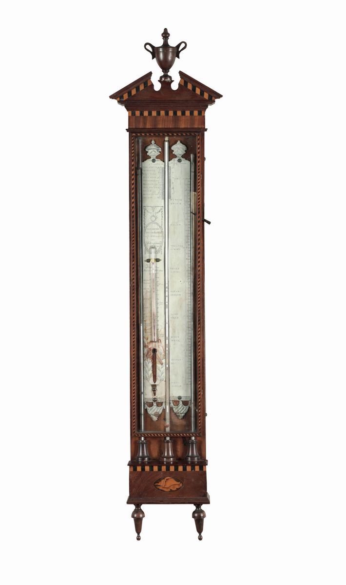 Barometro con cassa in legno intarsiato, Germania XIX secolo  - Auction Fine Art - I - Cambi Casa d'Aste