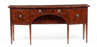 Credenza Lastronata e Filettata in Stile, Inghilterra XX Secolo