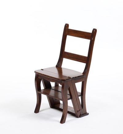 Seggiolina in Legno Apribile a Scaletta, XIX Secolo
