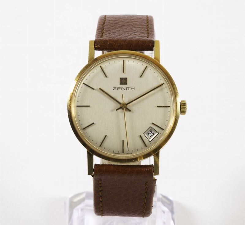 ZENITH. orologio da polso, in oro giallo 18K con  datario. Realizzato nel 1960 circa  - Asta Asta a Tempo Fashion, Vintage e Orologi - Cambi Casa d'Aste