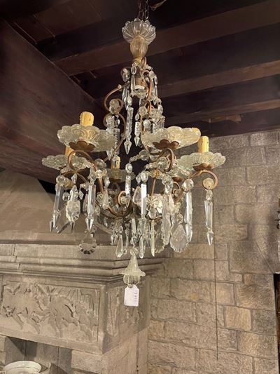 Lampadario in Bronzo e Cristallo
