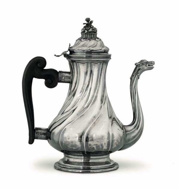 A silver coffee pot, Genoa, late 1700s