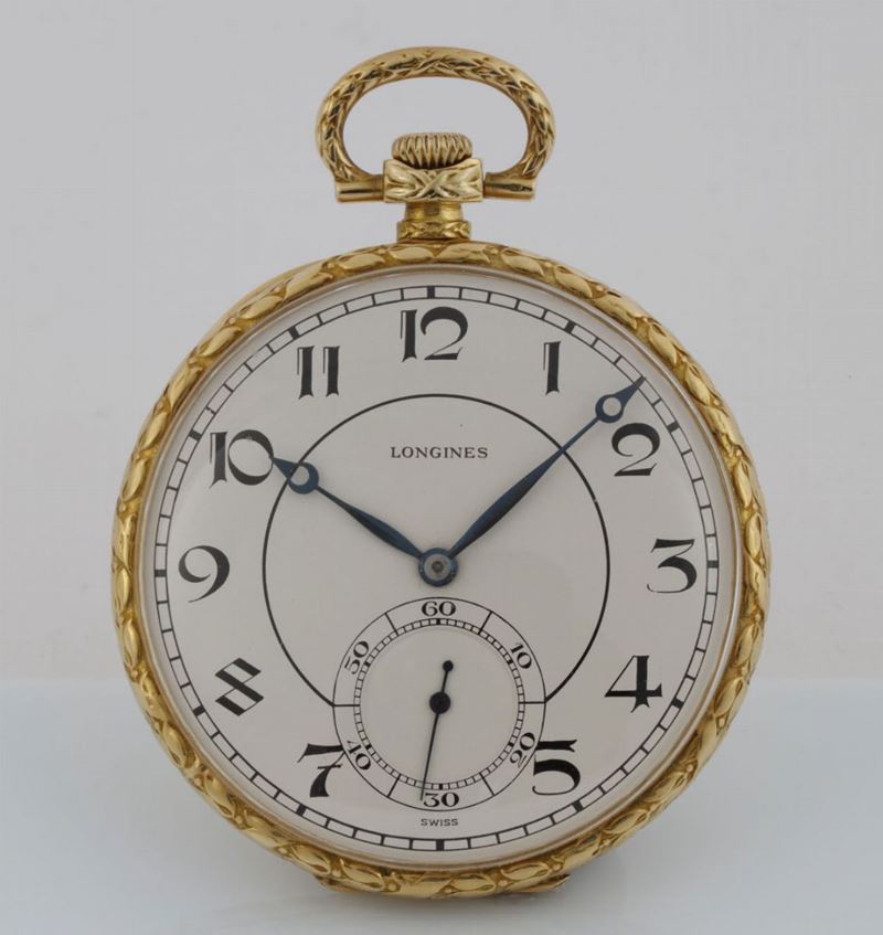 LONGINES, orologio da tasca in oro giallo 18K. Realizzato nel 1920 circa  - Asta Orologi da polso e da tasca - Cambi Casa d'Aste