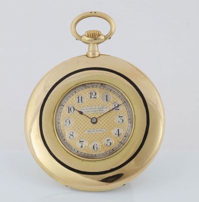 Movado, a L' Emeraude Lausanne. Orologio da Tasca, in Oro Giallo 18k e Smalto. Realizzato nel 192...