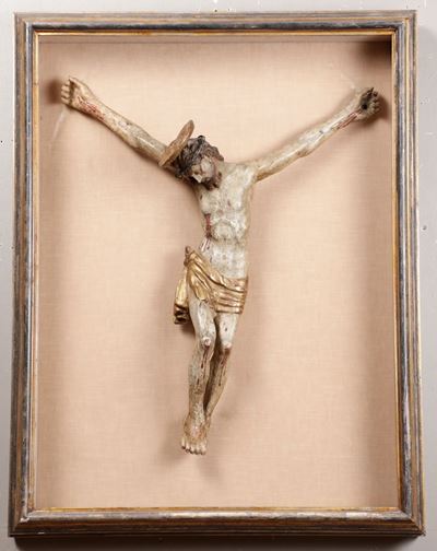 Corpus Christi in Legno Dipinto e Dorato. Arte Barocca del XVII-XVIII Secolo