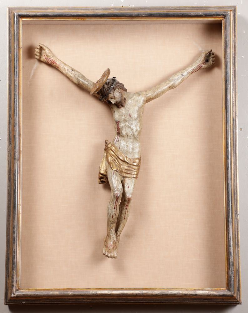 Corpus Christi in legno dipinto e dorato. Arte barocca del XVII-XVIII secolo  - Auction Timed Auction | Sculpture - Cambi Casa d'Aste