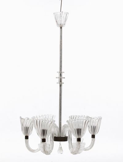 Lampadario a Sei Bracci in Cristallo, Italia XX Secolo