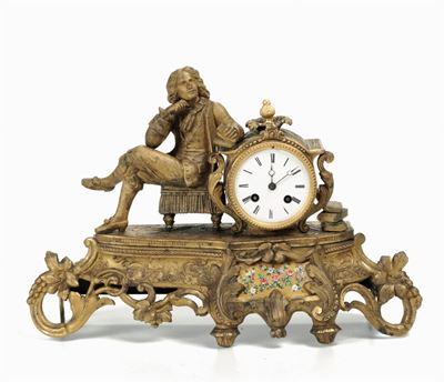 Pendola da Tavolo in Metallo Dorato, Fine XIX Secolo