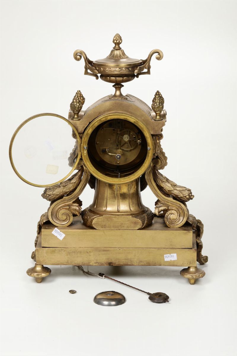 Pendola da Tavolo in Bronzo Dorato, Francia Napoleone III
