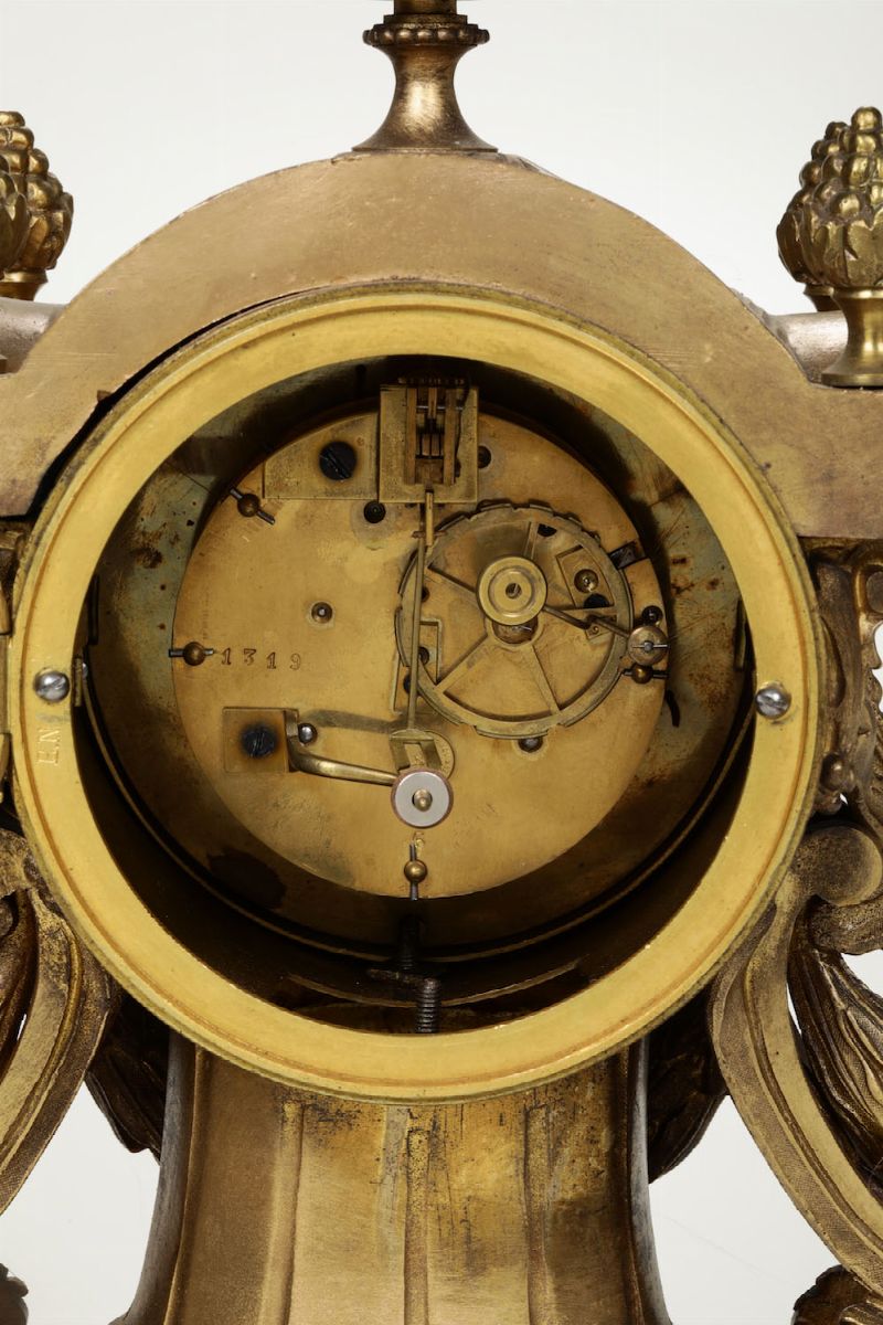Pendola da Tavolo in Bronzo Dorato, Francia Napoleone III