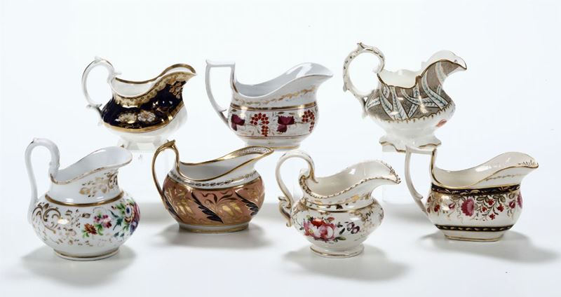 Sette lattiere Inghilterra, XIX secolo  - Auction Ceramics and Antiquities - Cambi Casa d'Aste