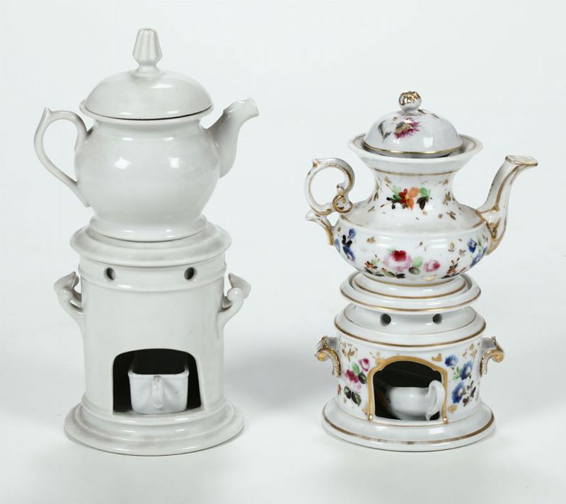 Due veilleuses in porcellana, XIX secolo  - Asta Antiquariato - Cambi Casa d'Aste