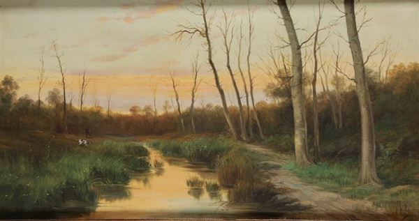 Henry Markò (1855-1921) Paesaggio campestre
