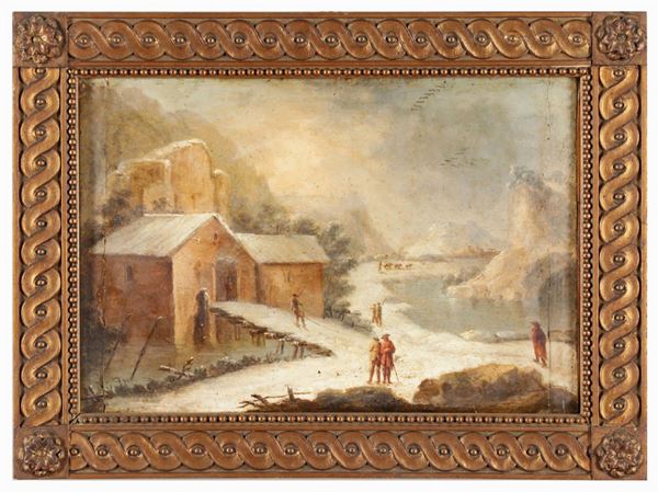 Scuola del XVIII secolo Paesaggi invernali