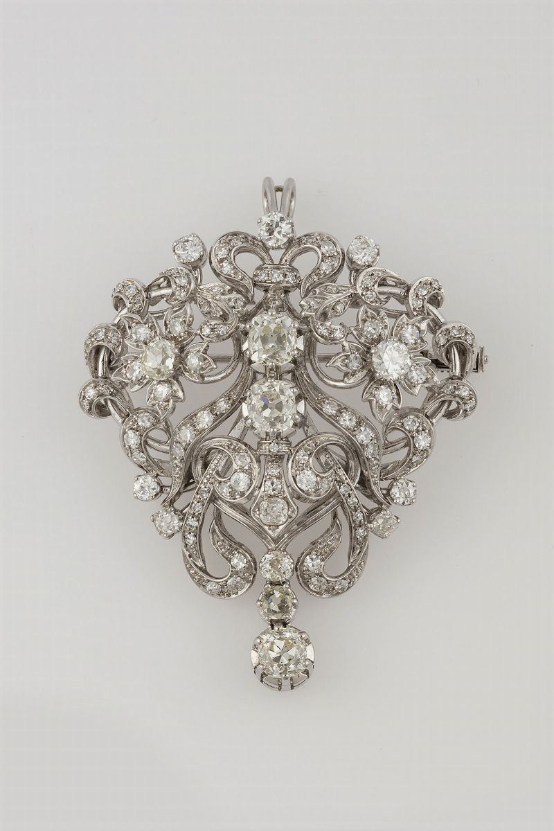 Old-cut diamond pendant/brooch  - Auction Fine Jewels - Cambi Casa d'Aste