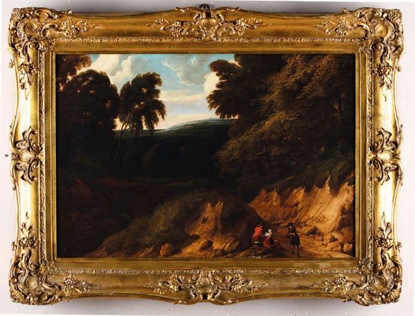 Lodewijk de Vadder (1605-1655) Paesaggio con viandanti
