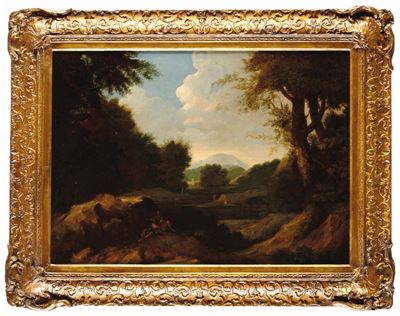 Jan Gottlieb Glauber (1656-1703)paesaggio con Figure