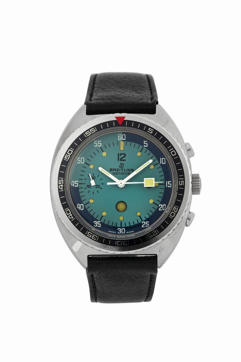 Breitling, Geneve, SOCCER, REF. 3431. Orologio da polso, in acciaio, cronografo. Realizzato nel 1970 circa. Accompagnato da una scatola Breitling  - Asta Orologi da polso e da tasca - Cambi Casa d'Aste