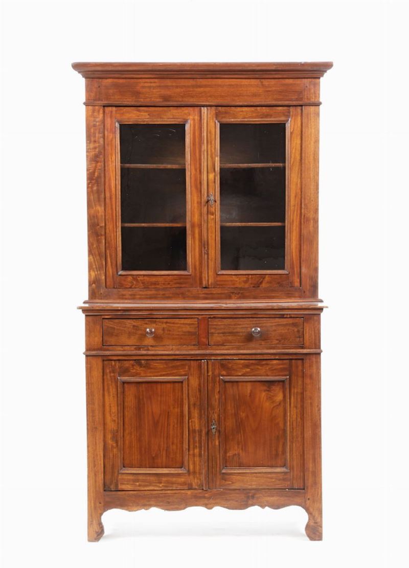Credenza con alzata a due ante, XIX-XX secolo  - Asta Antiquariato - I - Cambi Casa d'Aste
