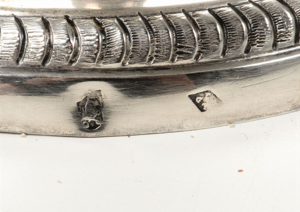 Quattro Candelieri in Argento Sbalzato e Cesellato. Ferrara (?) Prima Metà del XIX Secolo. Bollo ...