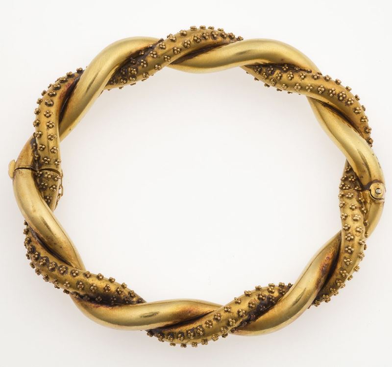 Low carat gold bangle  - Auction Jewels Timed Auction - Cambi Casa d'Aste
