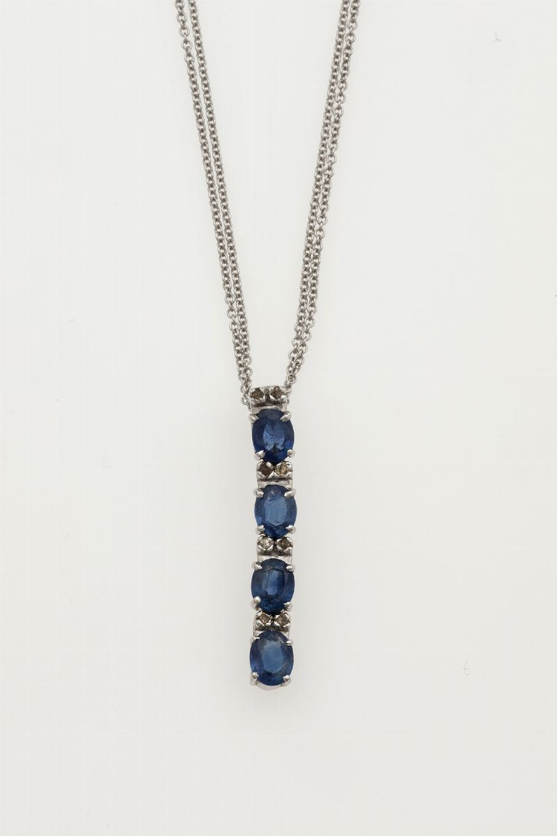 Sapphire and diamond pendant. Signed Chimento  - Auction Jewels Timed Auction - Cambi Casa d'Aste