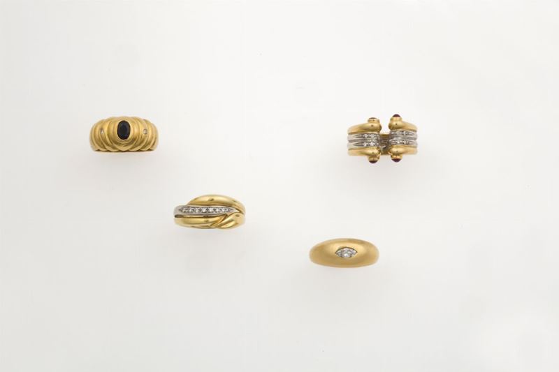 Collection of gem-set and gold rings  - Auction Jewels Timed Auction - Cambi Casa d'Aste