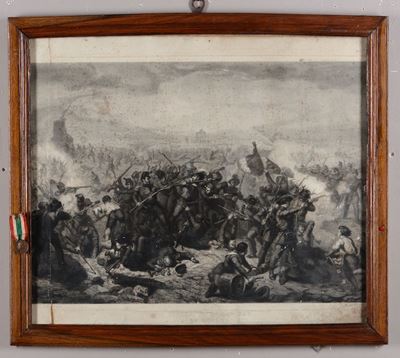 Stampa Raffigurante la Battaglia di Roma, 1849