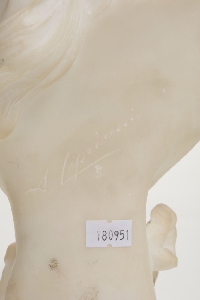 Busto Femminile in Marmo Bianco. Adolfo Cipriani (attivo tra il 1880 e il 1930)