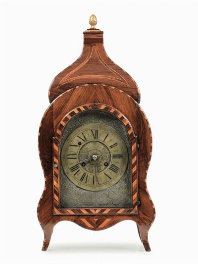 Orologio Tipo Carlo X con Cassa Lastronata ed Intarsiata, XIX Secolo
