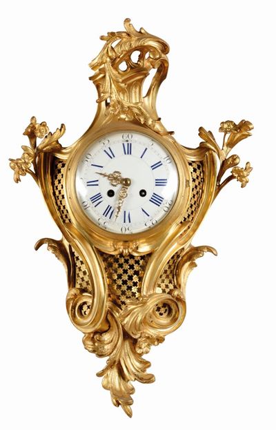 Pendola da Parete in Bronzo Dorato, Francia XIX Secolo